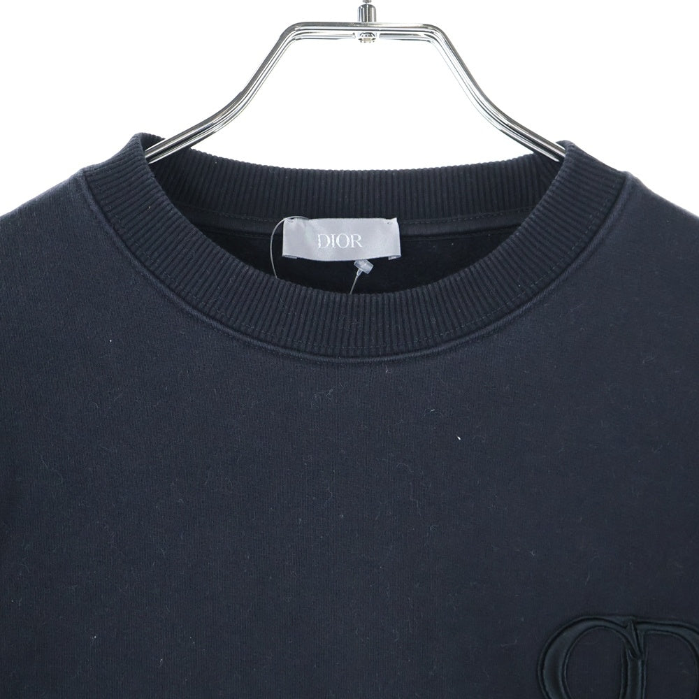DIOR(ディオール) CD ICON ロゴ刺繍 クルーネック プルオーバースウェットトレーナー ブラック 113J699A0531