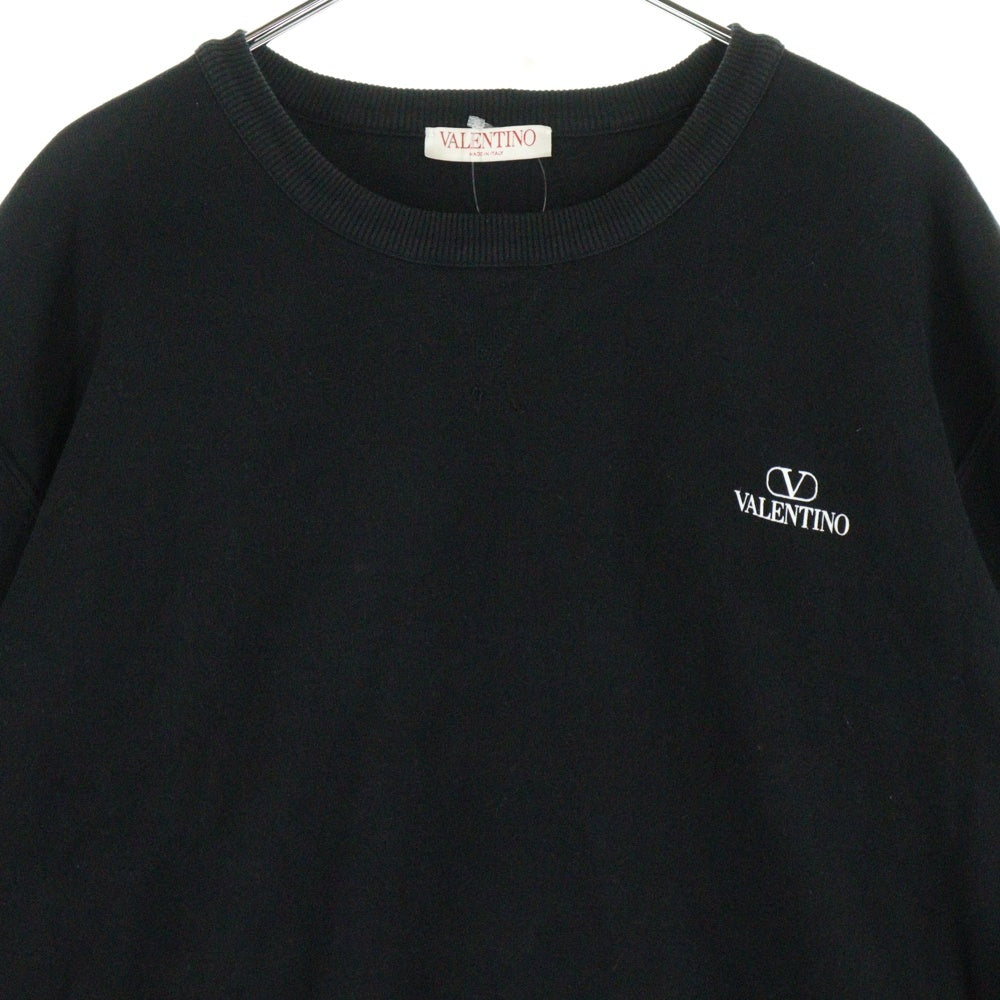VALENTINO(ヴァレンティノ) ワンポイントロゴプリント クルーネック プルオーバースウェットトレーナー ブラック 1V3MF23D8NW