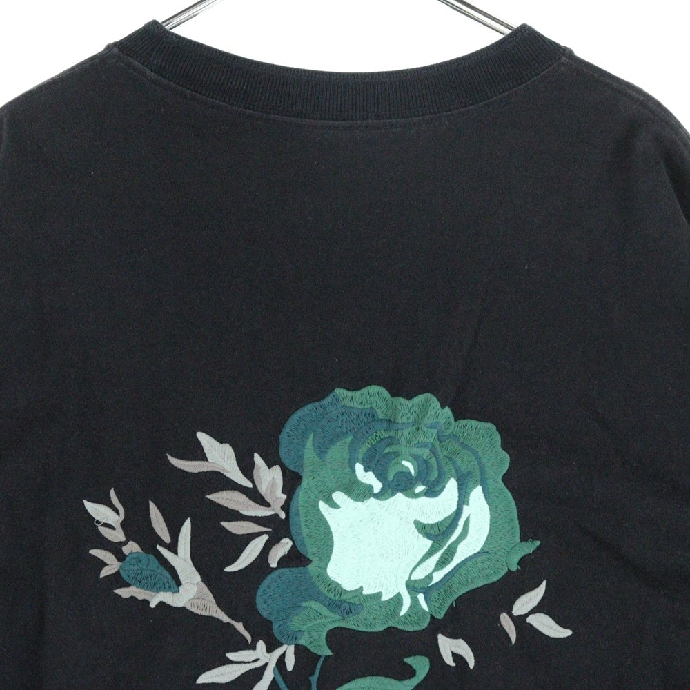 DIOR(ディオール) 22AW バックフラワー刺繍 ロゴプリント クルーネック 半袖Tシャツ ブラック 243J685A0677