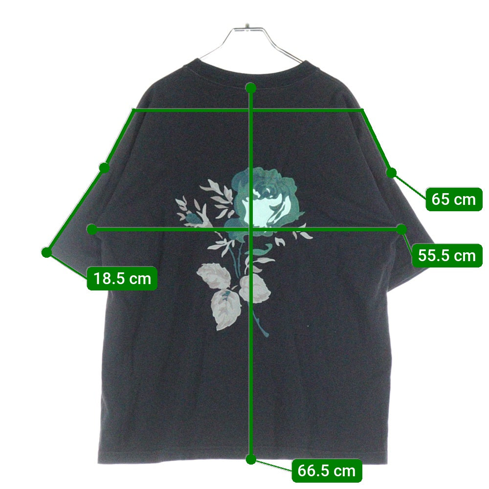 DIOR(ディオール) 22AW バックフラワー刺繍 ロゴプリント クルーネック 半袖Tシャツ ブラック 243J685A0677