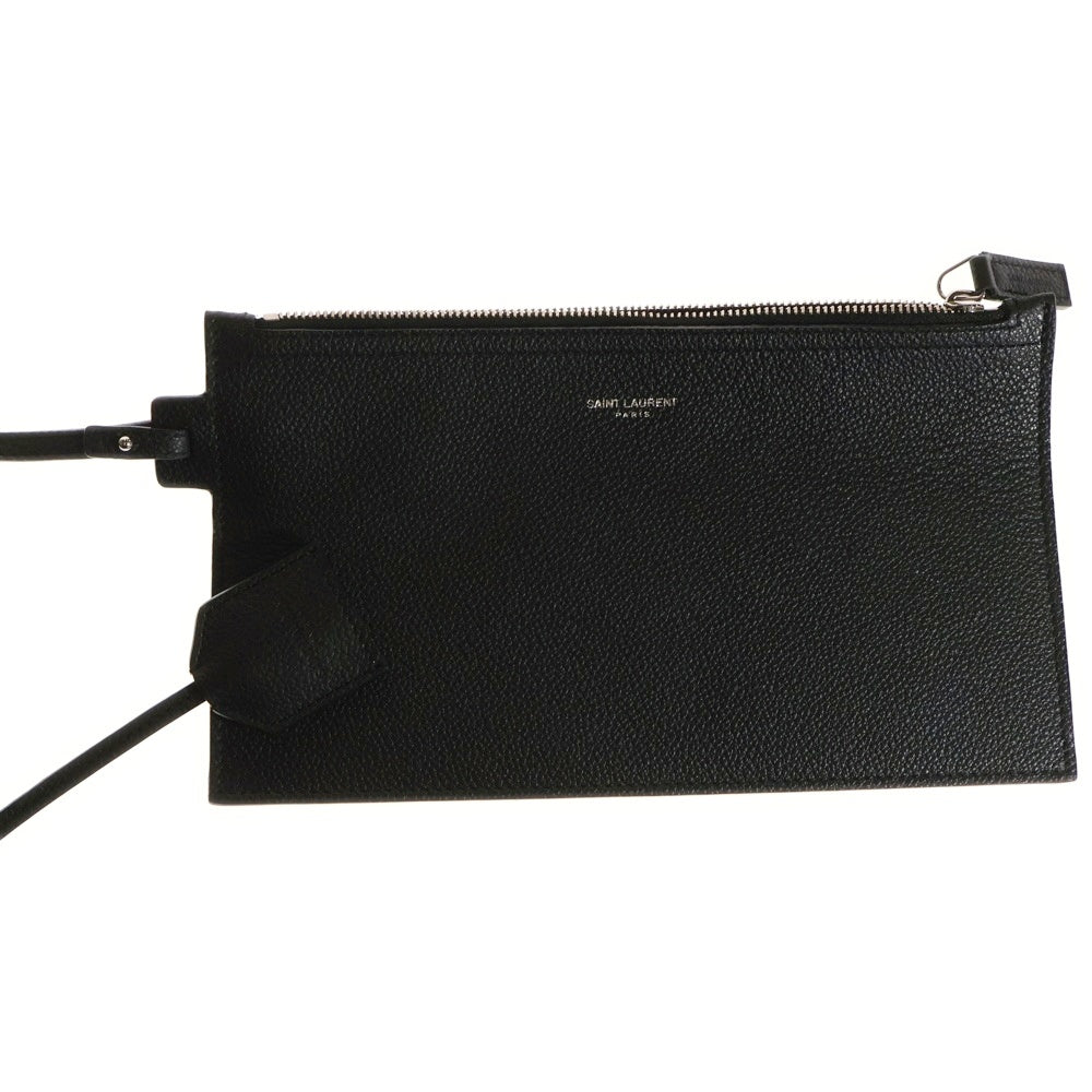 SAINT LAURENT PARIS(サンローランパリ) ボールド イースト ウエスト レザー トートバッグ シルバー金具 ブラック 683655