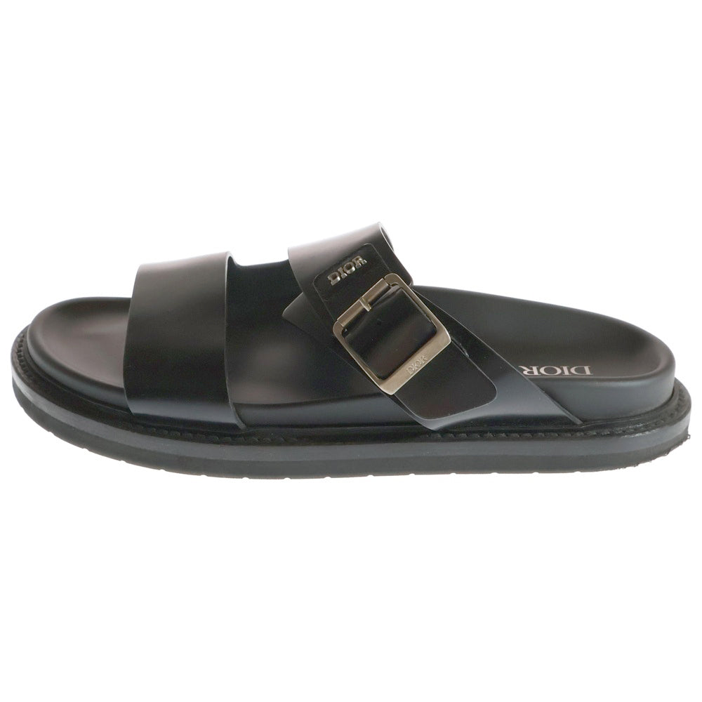 DIOR(ディオール) AQUA SANDAL アクア ロゴプレート レザー ラバー フラット サンダル ブラック LS 02 22