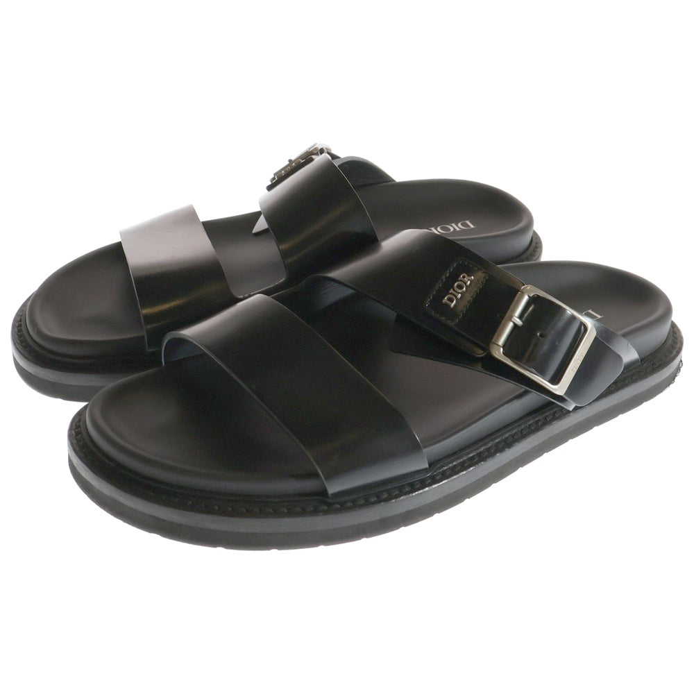 DIOR(ディオール) AQUA SANDAL アクア ロゴプレート レザー ラバー フラット サンダル ブラック LS 02 22