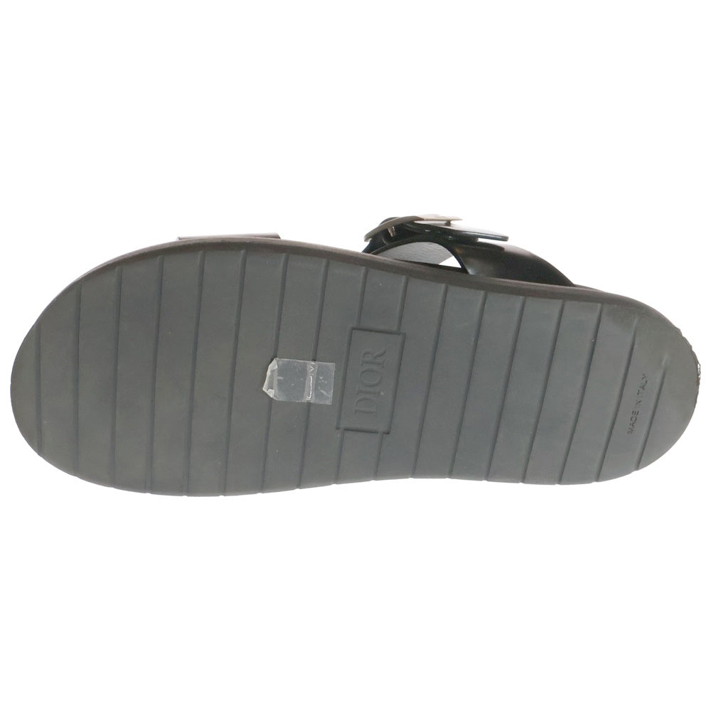DIOR(ディオール) AQUA SANDAL アクア ロゴプレート レザー ラバー フラット サンダル ブラック LS 02 22