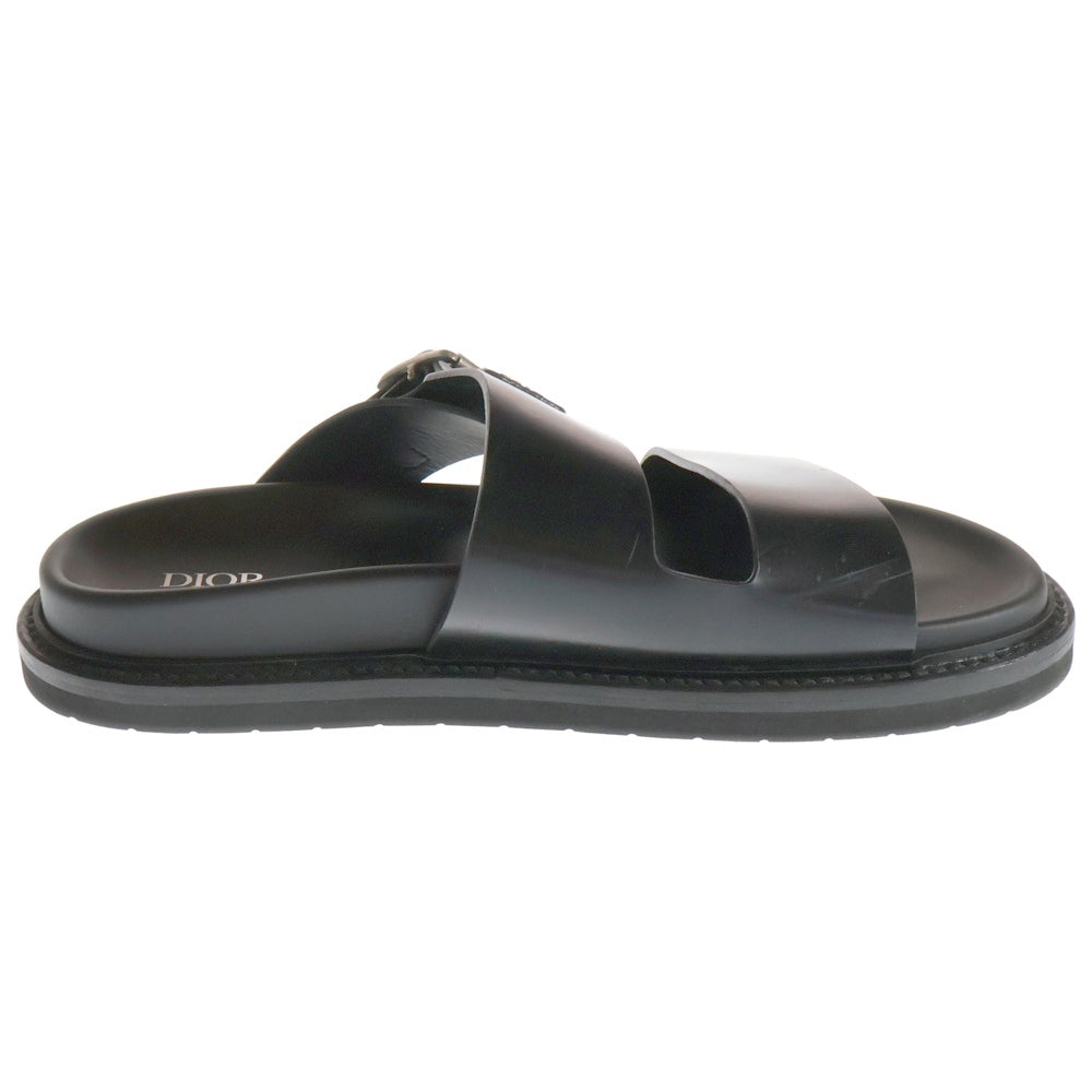 DIOR(ディオール) AQUA SANDAL アクア ロゴプレート レザー ラバー フラット サンダル ブラック LS 02 22