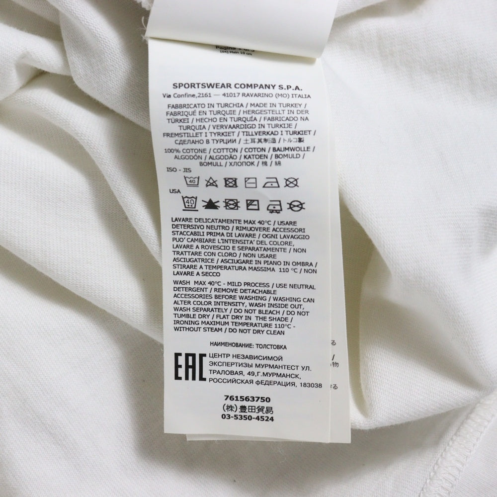 STONE ISLAND(ストーンアイランド) 袖ロゴパッチ ヘビーウェイト クルーネック ロングスリーブ 長袖Tシャツ カットソー ホワイト 761563750