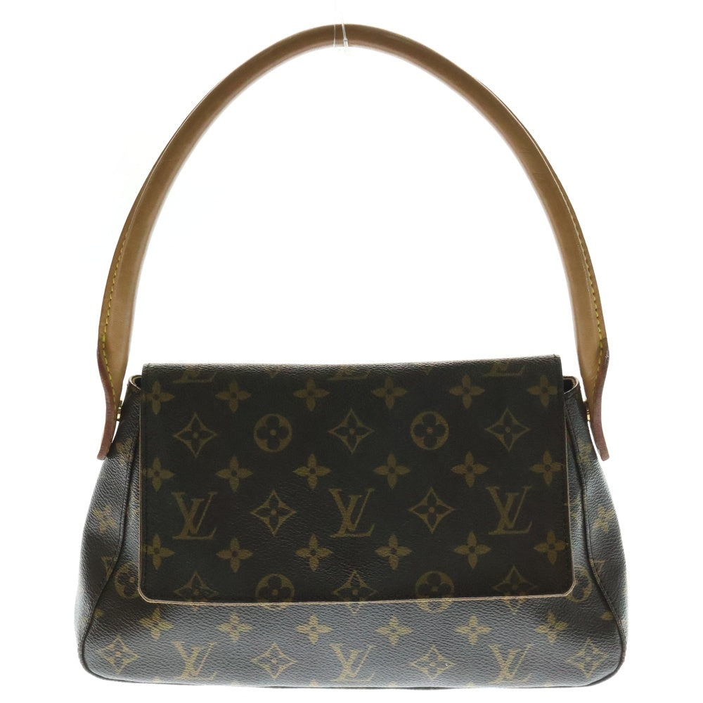 LOUIS VUITTON(ルイヴィトン) モノグラム ミニルーピング レザーワンショルダーバッグ ハンドバッグ ブラウン レディース M51147