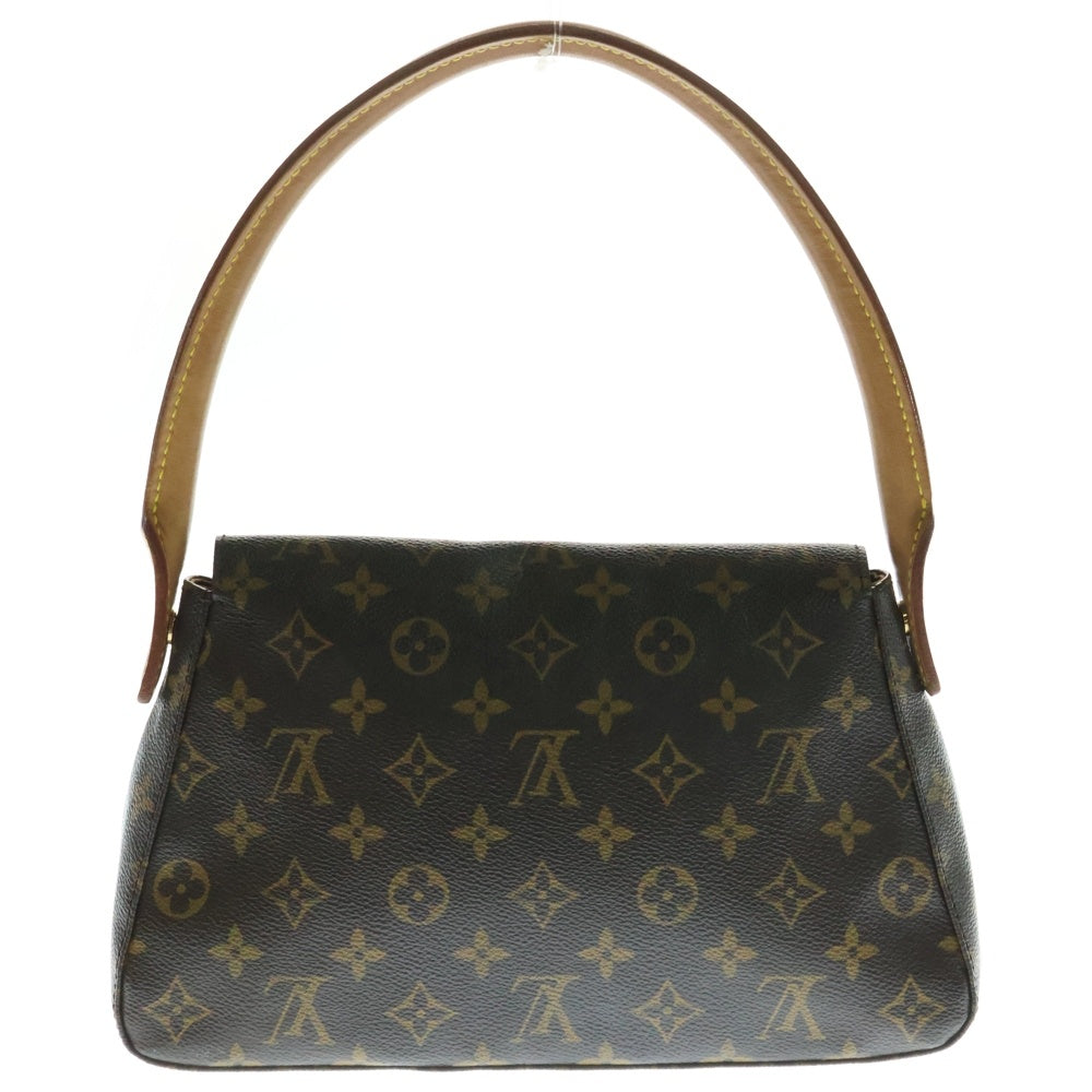 LOUIS VUITTON(ルイヴィトン) モノグラム ミニルーピング レザーワンショルダーバッグ ハンドバッグ ブラウン レディース M51147