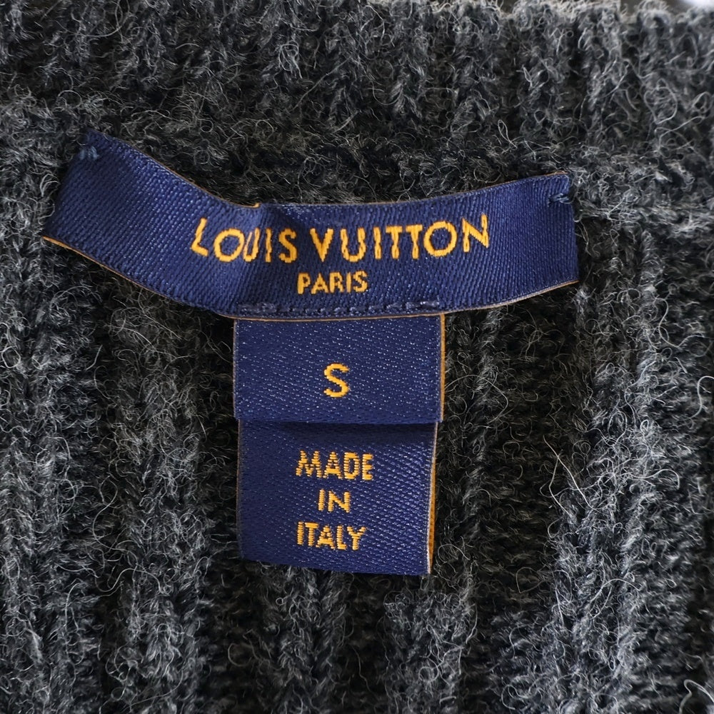 LOUIS VUITTON(ルイヴィトン) 22AW モノグラムタブ レーヨン混 ウール 変形 ノースリーブ ニット ベスト ワンピース グレー レディース RW222B TM5 FNKD97