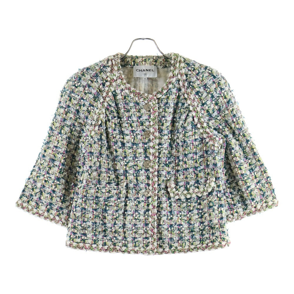 CHANEL(シャネル) ココフクロウボタンボタン ツイードノーカラージャケット レディース P57894V43824