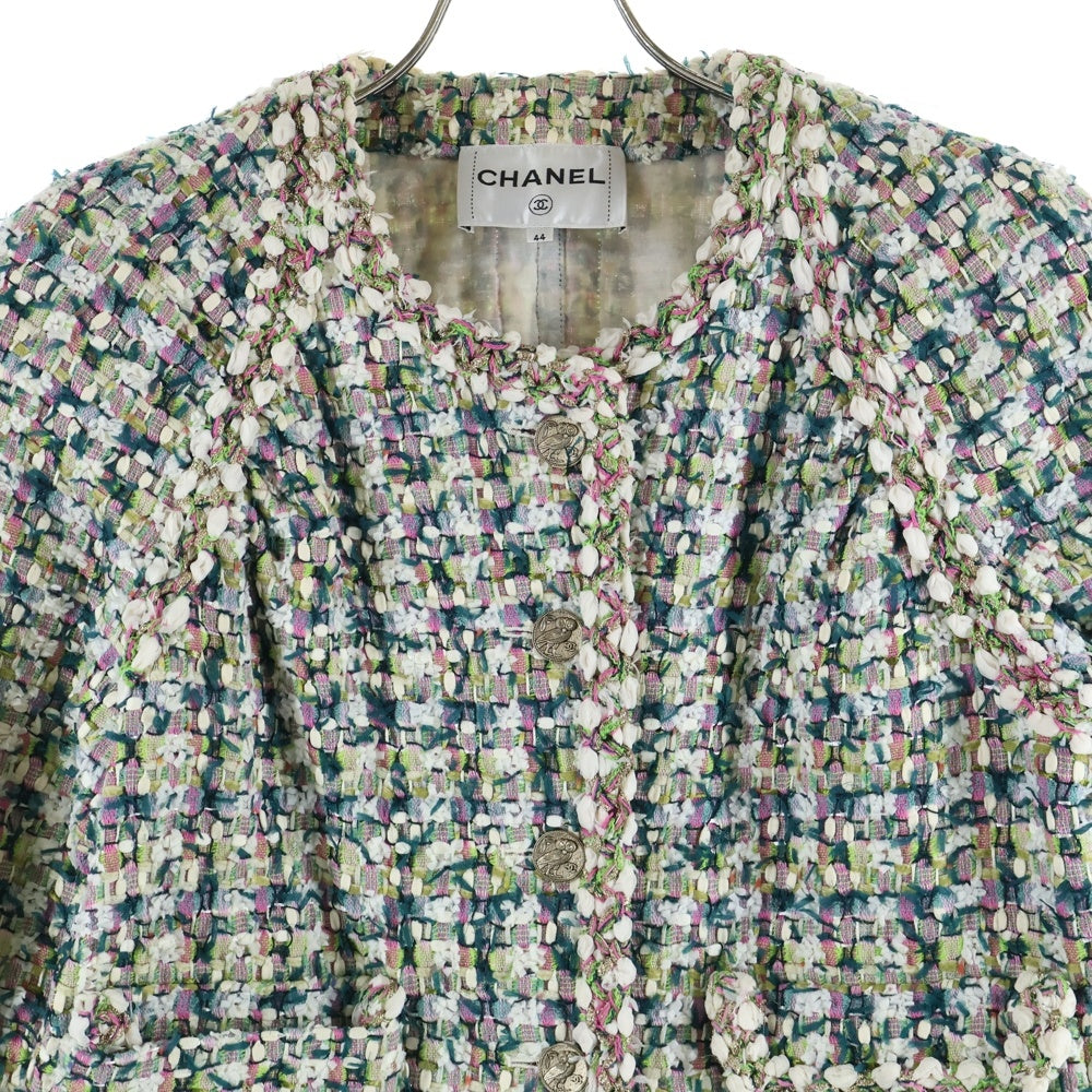 CHANEL(シャネル) ココフクロウボタンボタン ツイードノーカラージャケット レディース P57894V43824