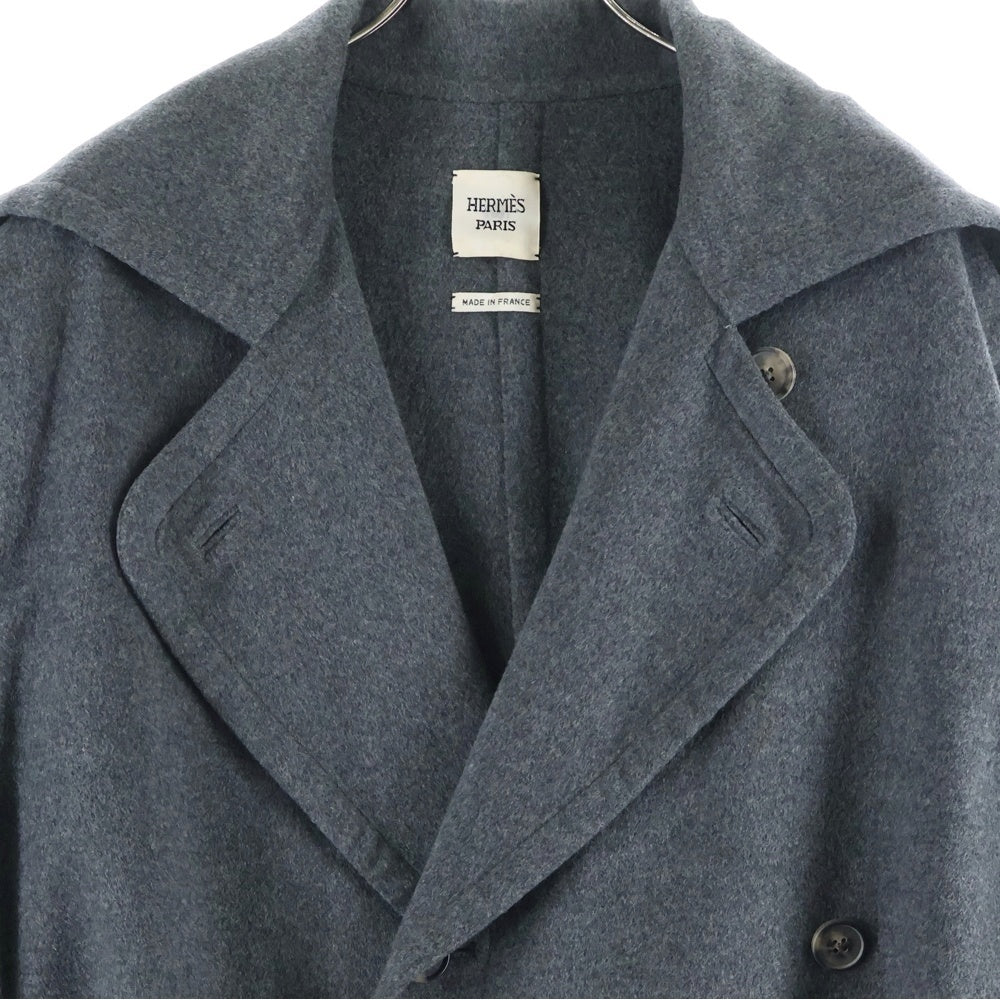 HERMES(エルメス) カシミヤロングコート グレー