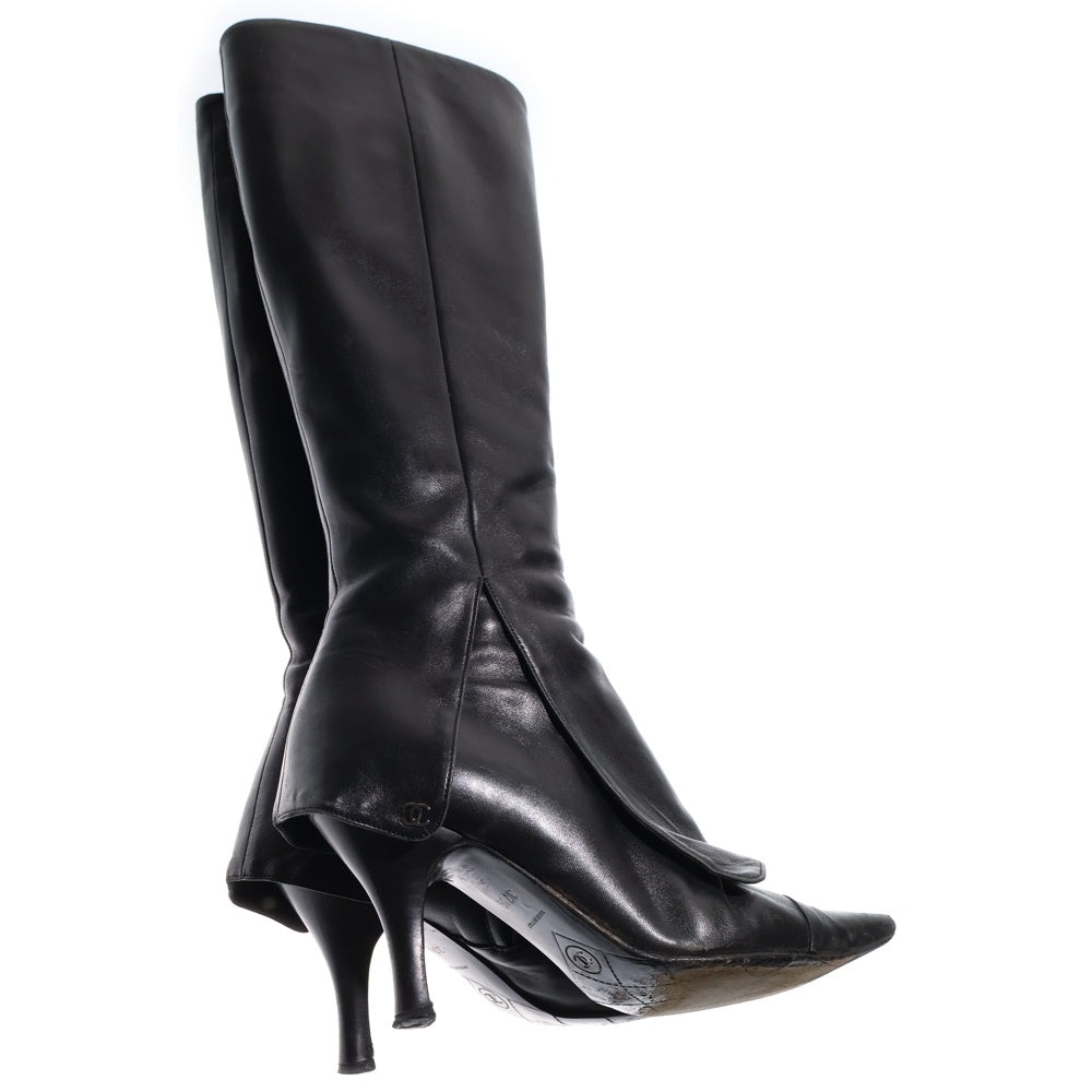 CHANEL(シャネル) ココマーク ロゴプレート ラムスキン レザー サイド