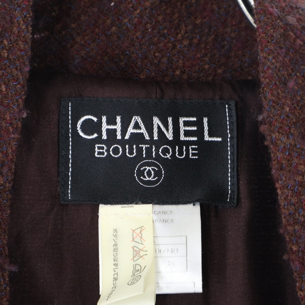 CHANEL(シャネル) 98AW セットアップ ウール ココマークボタン ギャザーカラー ダブルブレスト テーラードジャケット タイト ロングスカート レディース P12240V06940