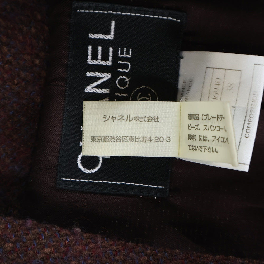 CHANEL(シャネル) 98AW セットアップ ウール ココマークボタン ギャザーカラー ダブルブレスト テーラードジャケット タイト ロングスカート レディース P12240V06940