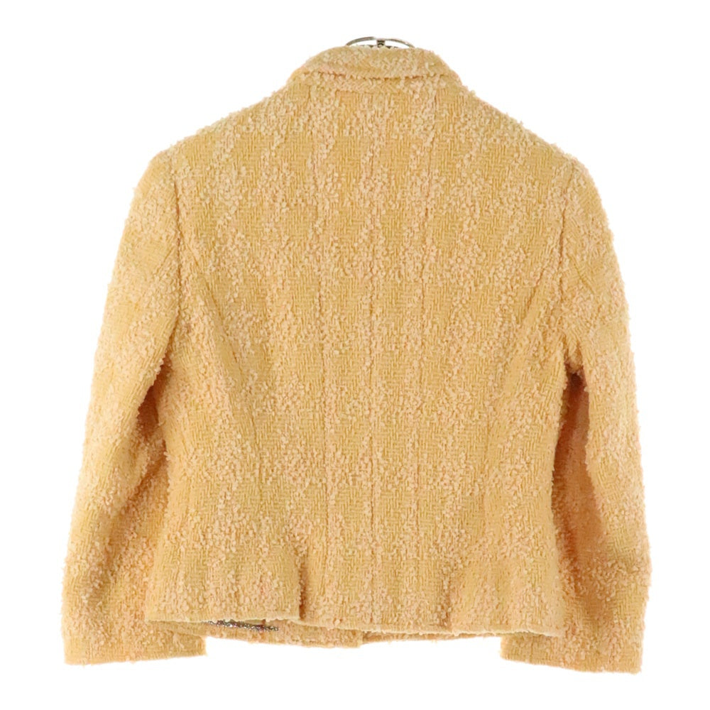 CHANEL(シャネル) 96P スプリングコレクション セットアップ ルサージュ ツイード ココマークボタン ショートジャケット タイトミニ スカート オレンジ レディース P07017V04715