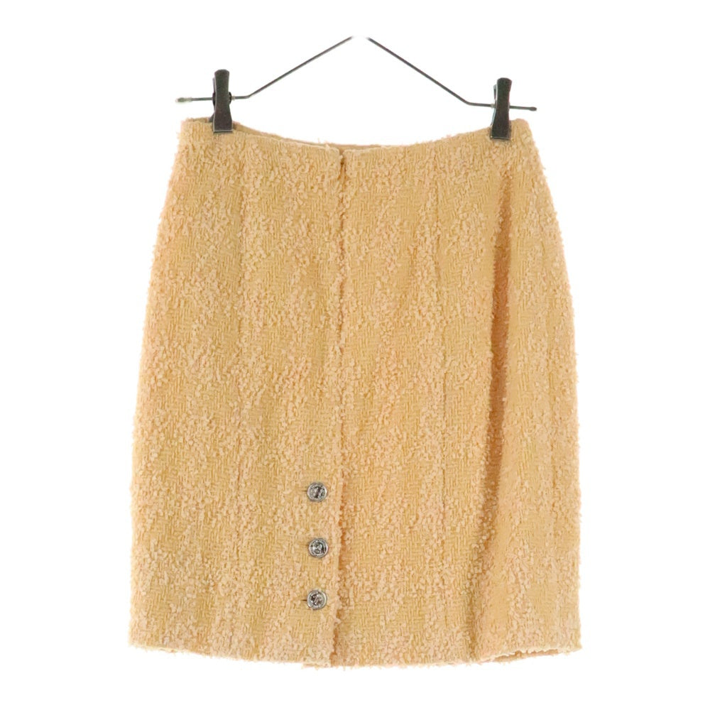 CHANEL(シャネル) 96P スプリングコレクション セットアップ ルサージュ ツイード ココマークボタン ショートジャケット タイトミニ スカート オレンジ レディース P07017V04715