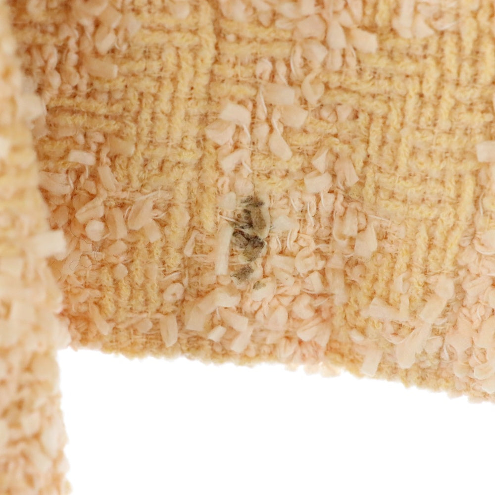 CHANEL(シャネル) 96P スプリングコレクション セットアップ ルサージュ ツイード ココマークボタン ショートジャケット タイトミニ スカート オレンジ レディース P07017V04715