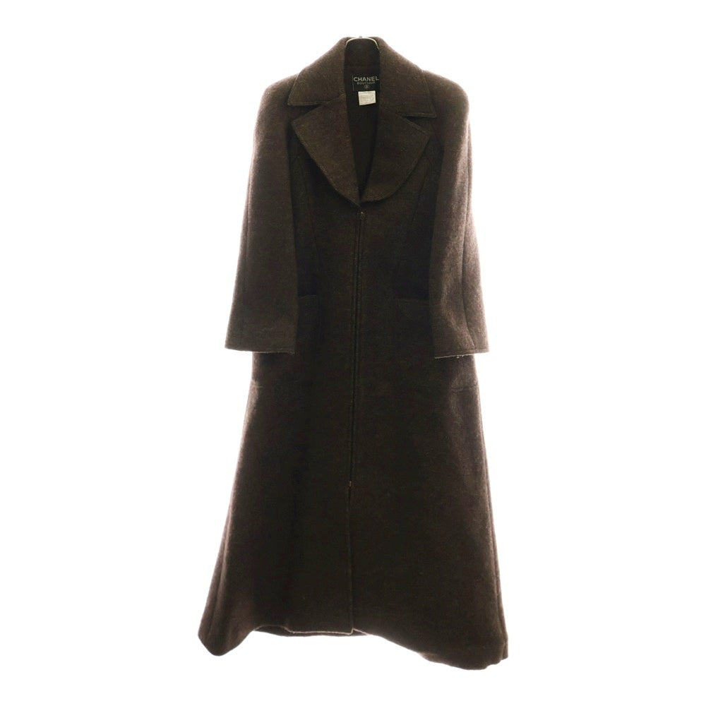 CHANEL(シャネル) 97AW ココマーク ジップアップ ウール チェスター ロング コート ブラウン レディース P09456W02373
