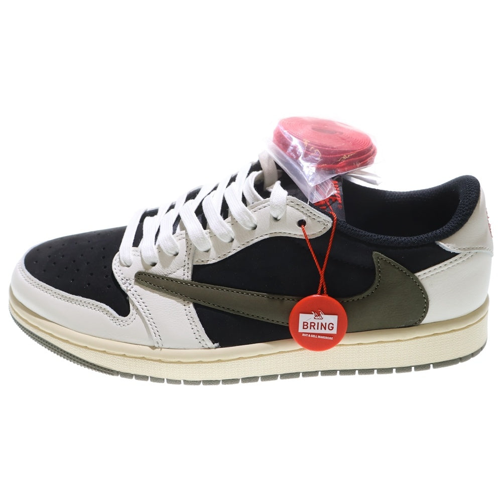 NIKE(ナイキ) ×TRAVIS SCOTT WMNS AIR JORDAN 1 LOW OG Medium Olive トラヴィススコット ウィメンズ エアジョーダン1 ローカットスニーカー US9.5/26.5cm DZ4137-106