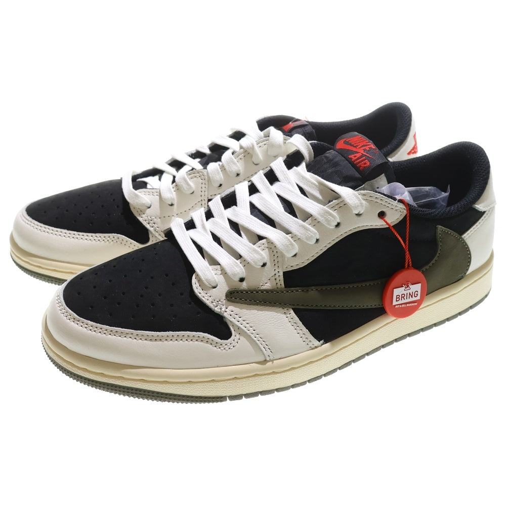 NIKE(ナイキ) ×TRAVIS SCOTT WMNS AIR JORDAN 1 LOW OG Medium Olive トラヴィススコット ウィメンズ エアジョーダン1 ローカットスニーカー US9.5/26.5cm DZ4137-106