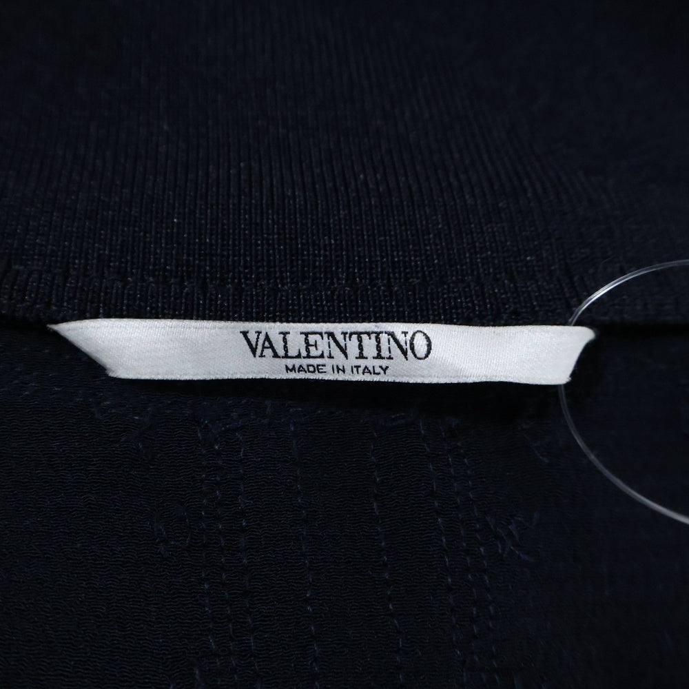 VALENTINO(ヴァレンティノ) ビーズ刺繍 装飾 サイドライン ビスコース アセテート ジップアップ トラックジャケット ネイビー PV0CI0R1502