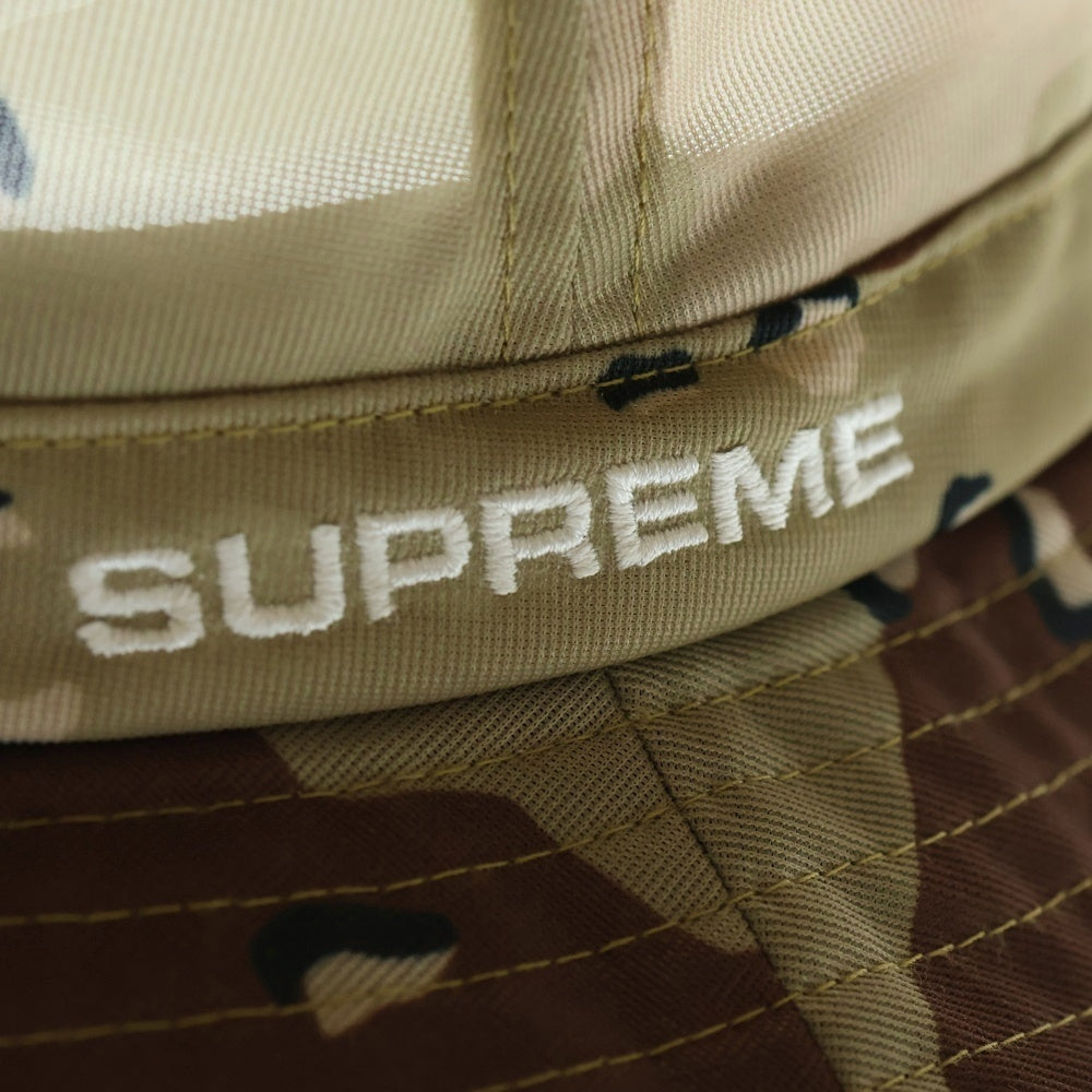 SUPREME(シュプリーム) 20SS Mesh Crusher メッシュ クラッシャー ロゴ刺繍 バケットハット ベージュ/ブラウン