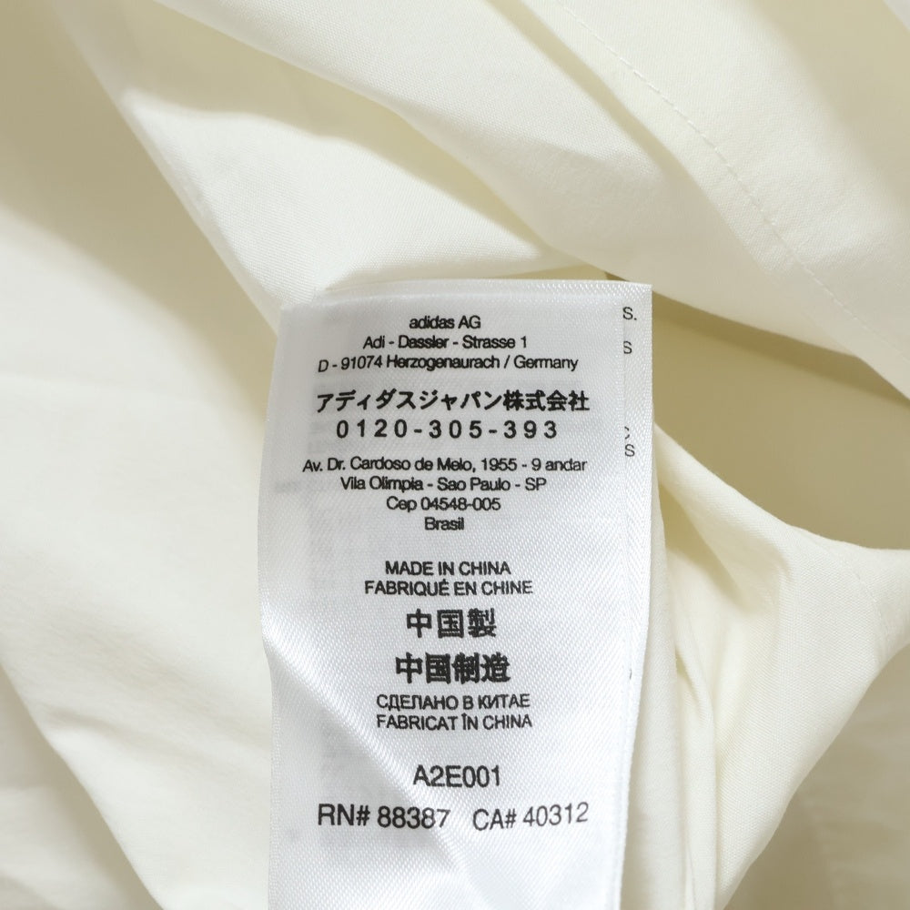 Y-3(ワイスリー) ロゴプリント ジップポケット ナイロン混 コットン ロングスリーブ 長袖シャツ ホワイト HB3406