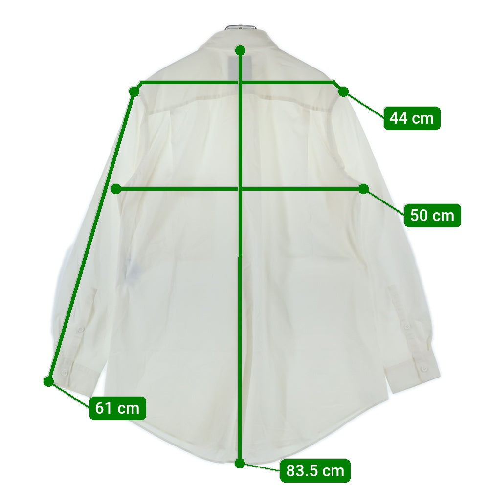 Y-3(ワイスリー) ロゴプリント ジップポケット ナイロン混 コットン ロングスリーブ 長袖シャツ ホワイト HB3406