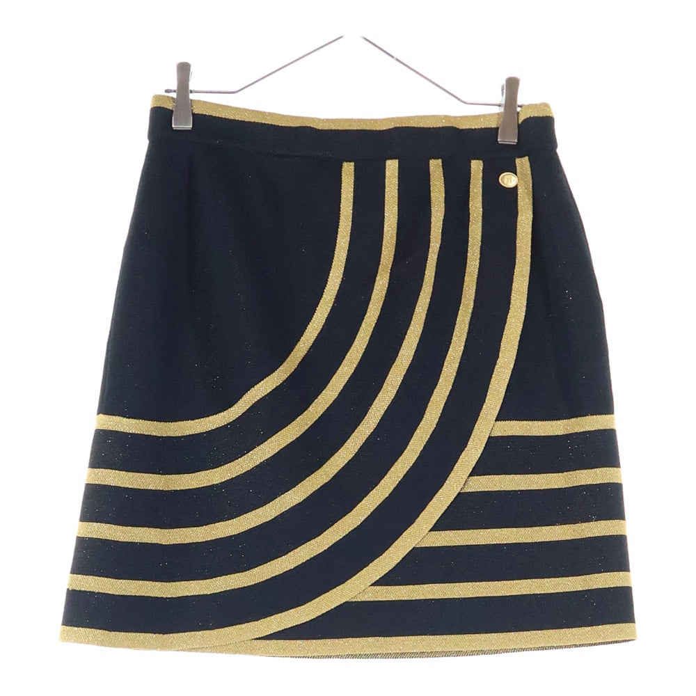 CHANEL(シャネル) ココマーク スカラベ セットアップ 刺繍 クルーネック 半袖ニット セーター ラップデザイン ミニスカート レディース P61610K47245/P61611K47246