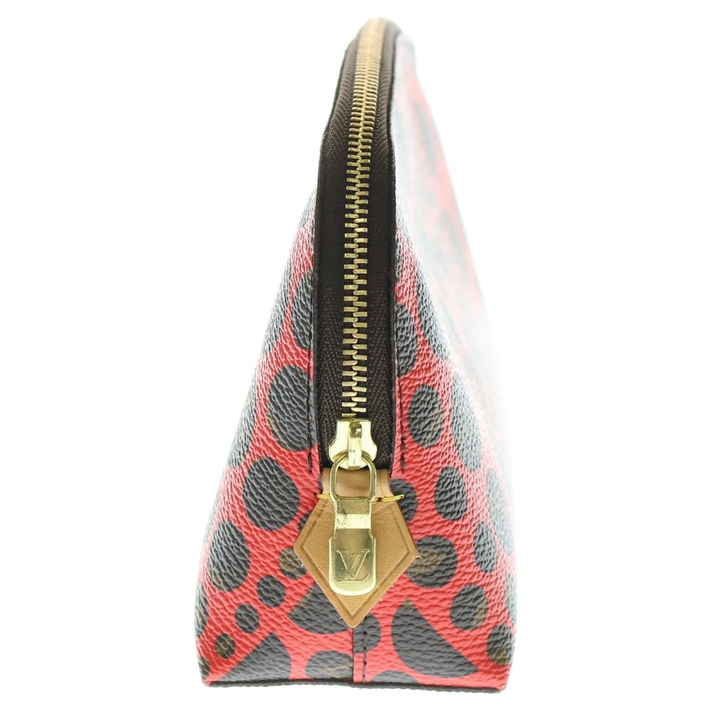 LOUIS VUITTON(ルイヴィトン) モノグラム パンプキンドット ポシェット コスメティック ポーチ ケース ブラック×レッド PVC M47347 ゴールド金具