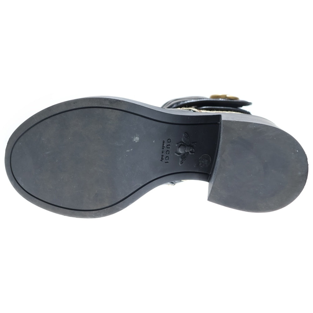 GUCCI(グッチ) GGマーモント ロゴプレート レザー キャンバス レース