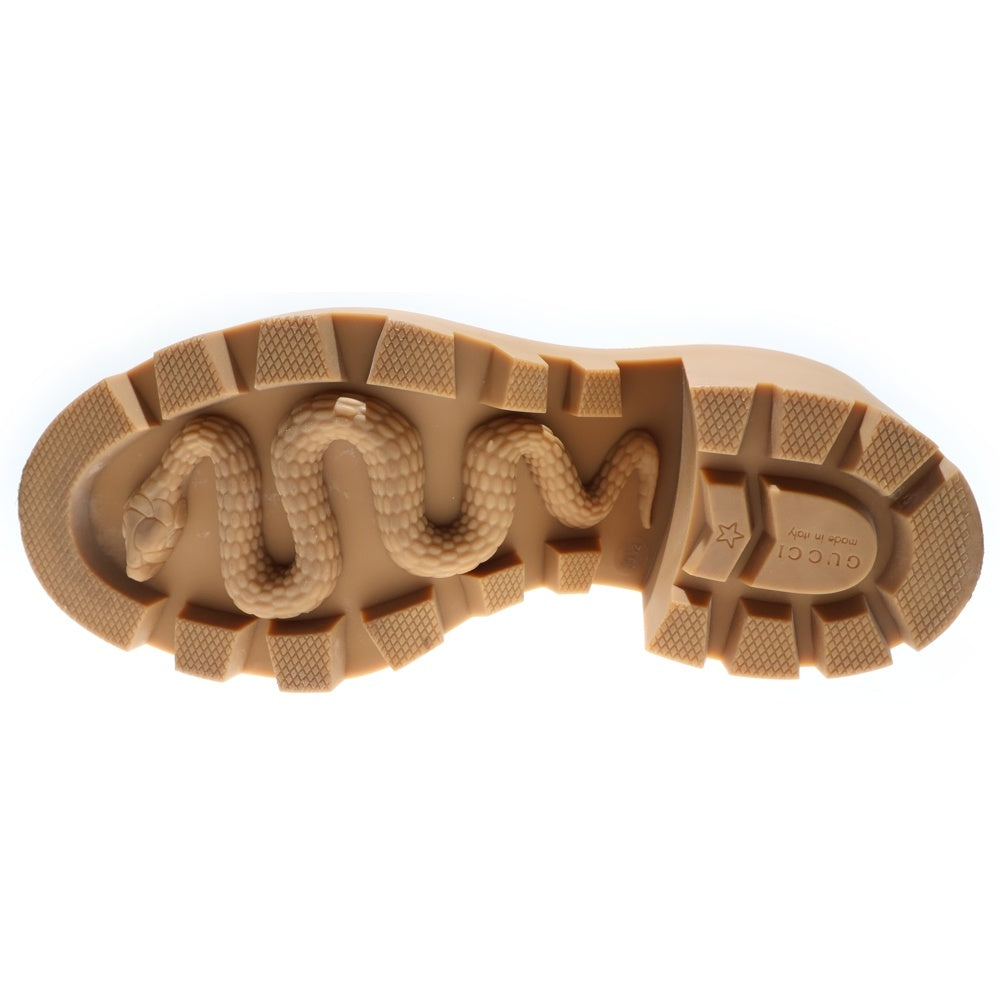 GUCCI(グッチ) GGスプリーム キルティング ヒール レザー レースアップ アンクルブーツ ハイカットシューズ ベージュ レディース 659691