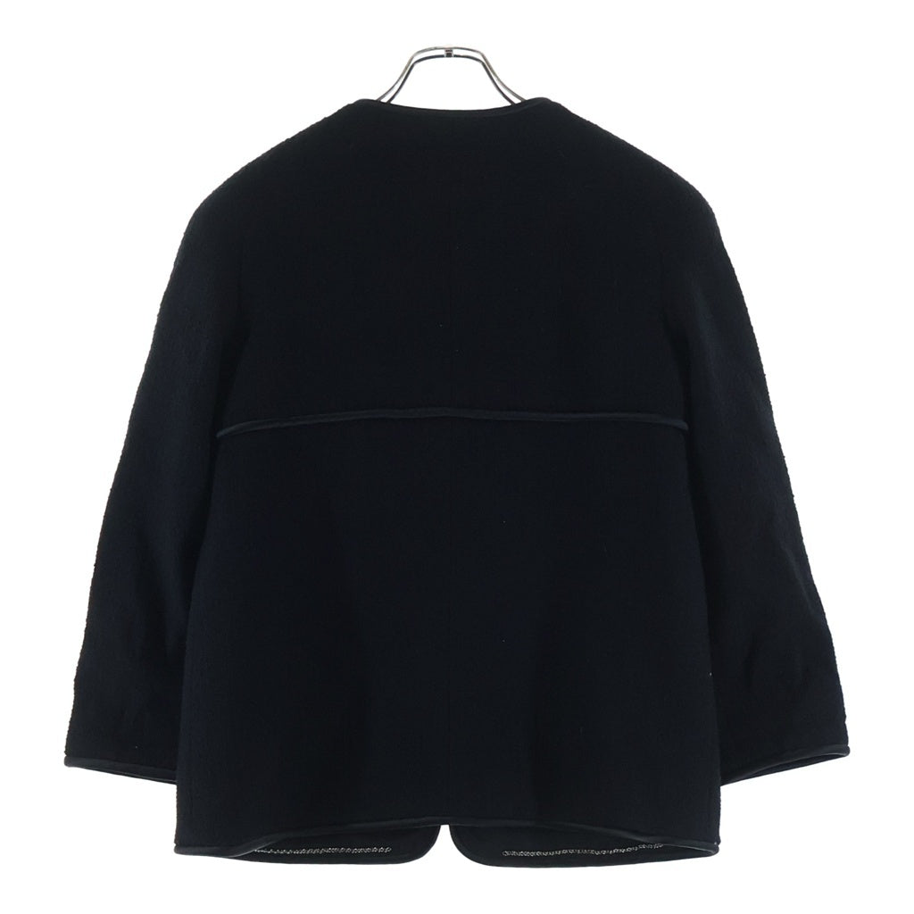 CHANEL(シャネル) ココボタン ノーカラージャケット ブラック ウール×ナイロン #44 P52350V31241 レディース