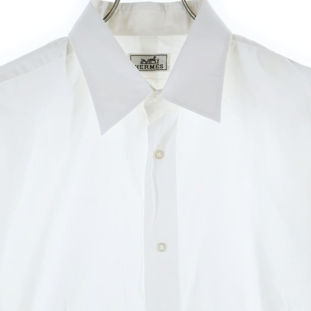 HERMES(エルメス) セリエ ゴールドカフスボタン コットン 長袖シャツ ホワイト