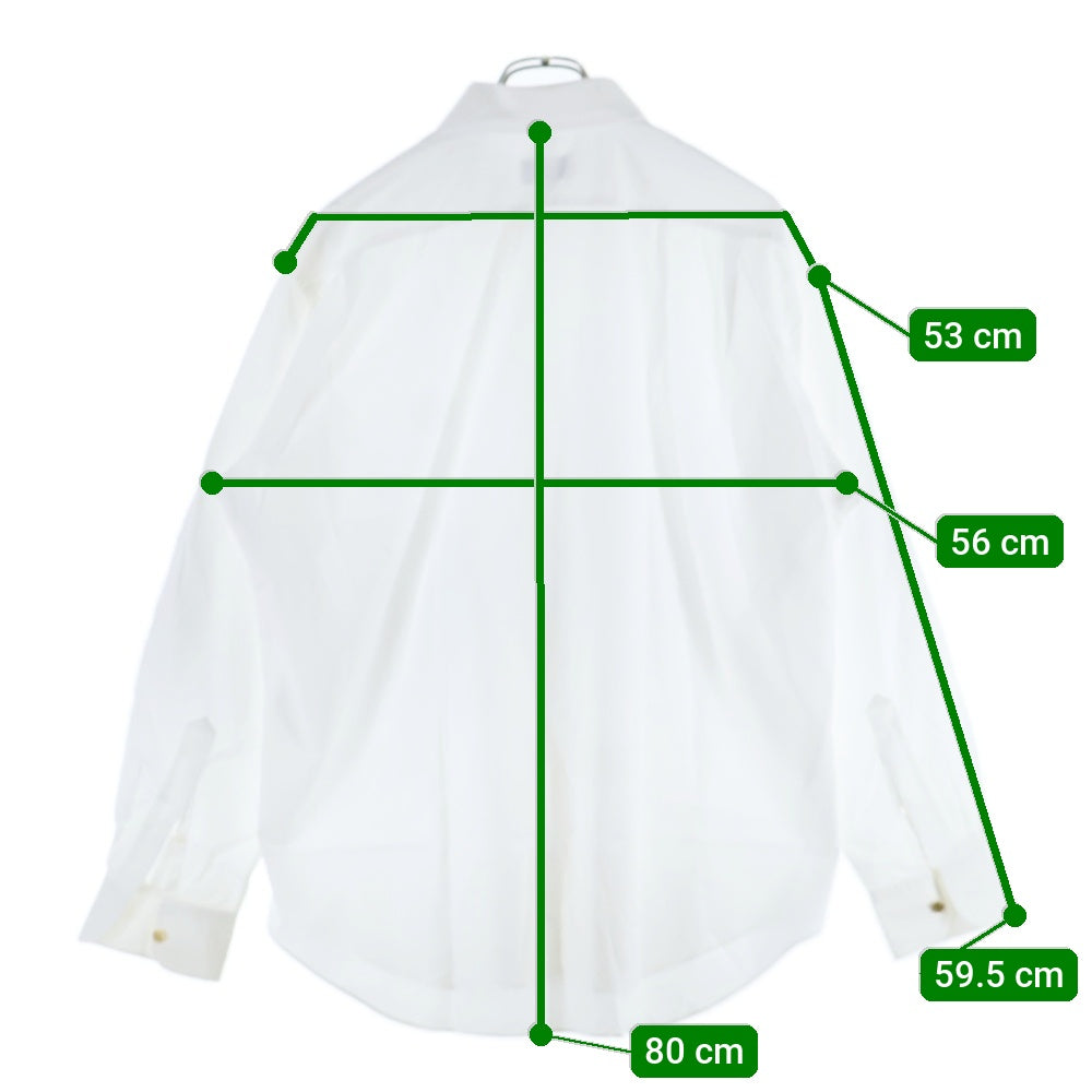 HERMES(エルメス) セリエ ゴールドカフスボタン コットン 長袖シャツ ホワイト