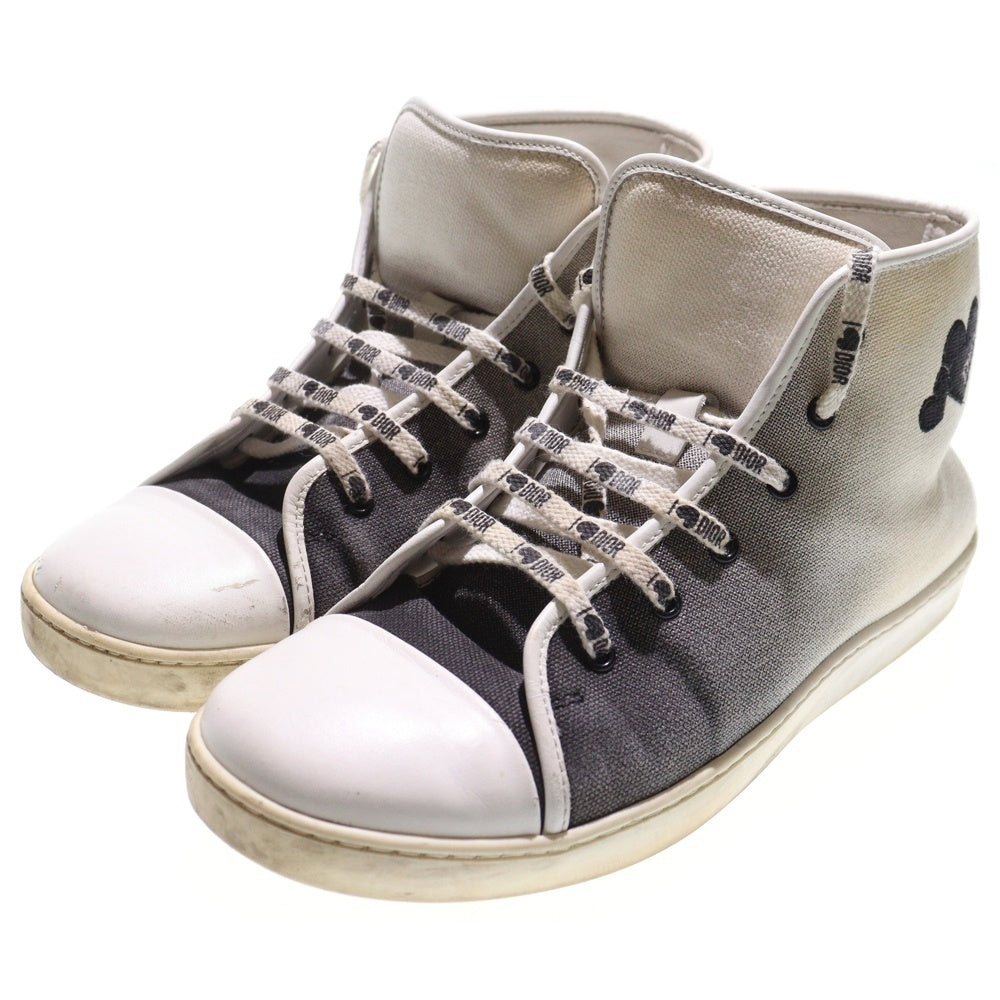 DIOR(ディオール) ハートロゴ刺繍 グラデーション ハイカットシューズ スニーカー ホワイト/ブラック レディース