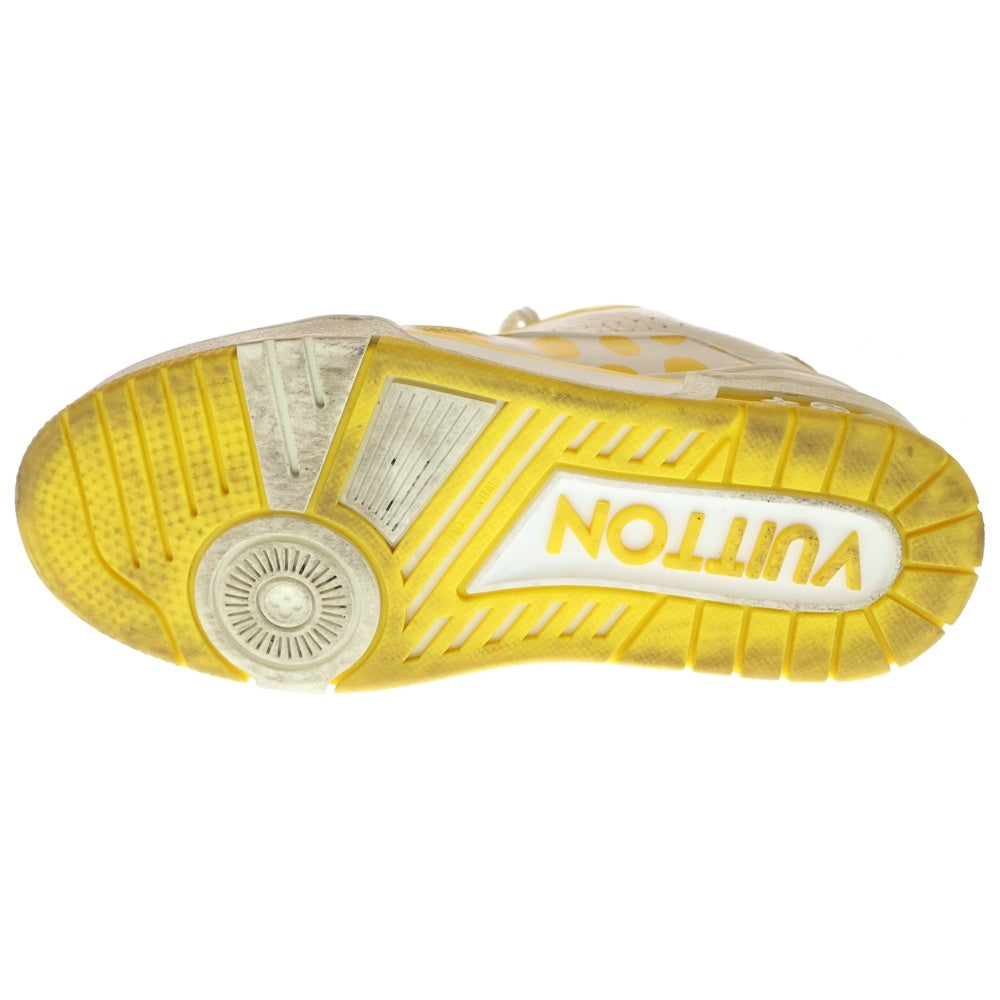 LOUIS VUITTON(ルイヴィトン) ×草間彌生 YK LVトレイルライン インフィニティドット レザー レースアップ ローカットシューズ スニーカー イエロー/ホワイト レディース 1ABD20