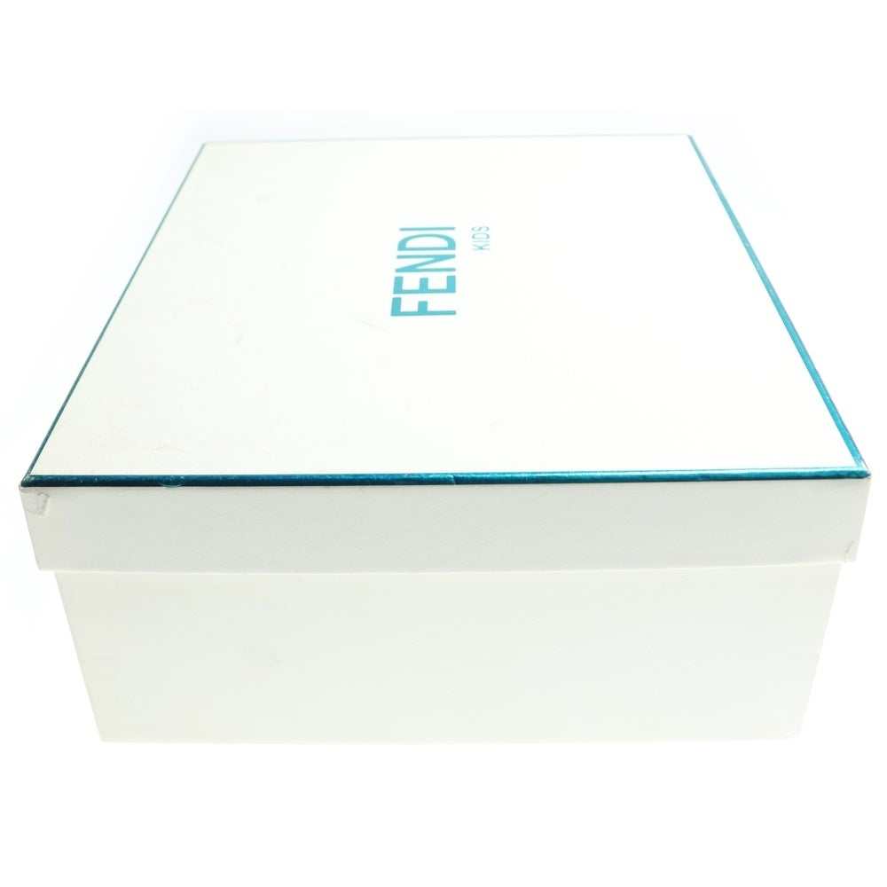 FENDI(フェンディ) ロゴジャガード ニット サイドゴア レザー ショートブーツ ブラック キッズ