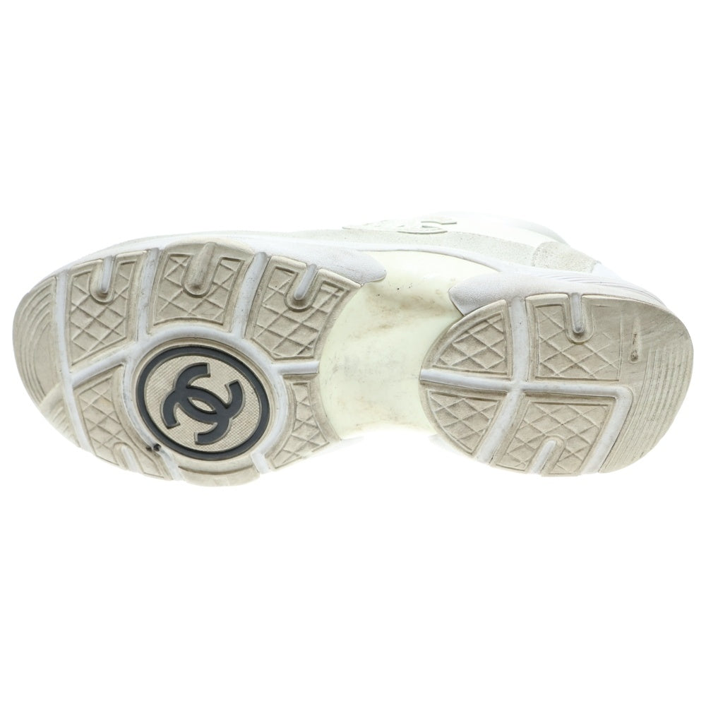 CHANEL(シャネル) ココマーク スエード コンビレザー レースアップ ローカットシューズ スニーカー ホワイト レディース G33745