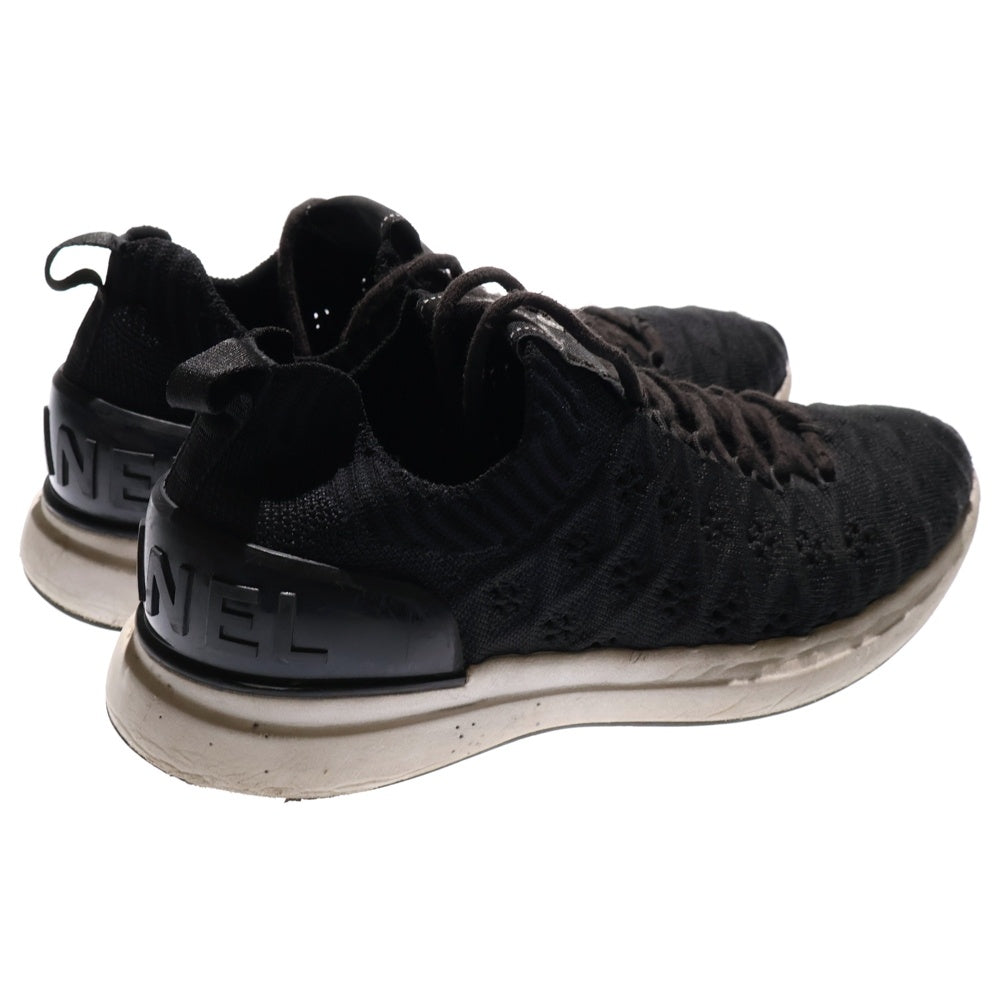 CHANEL(シャネル) ココマーク ニットファブリックローカットスニーカー ブラック/ホワイト 35 G35549