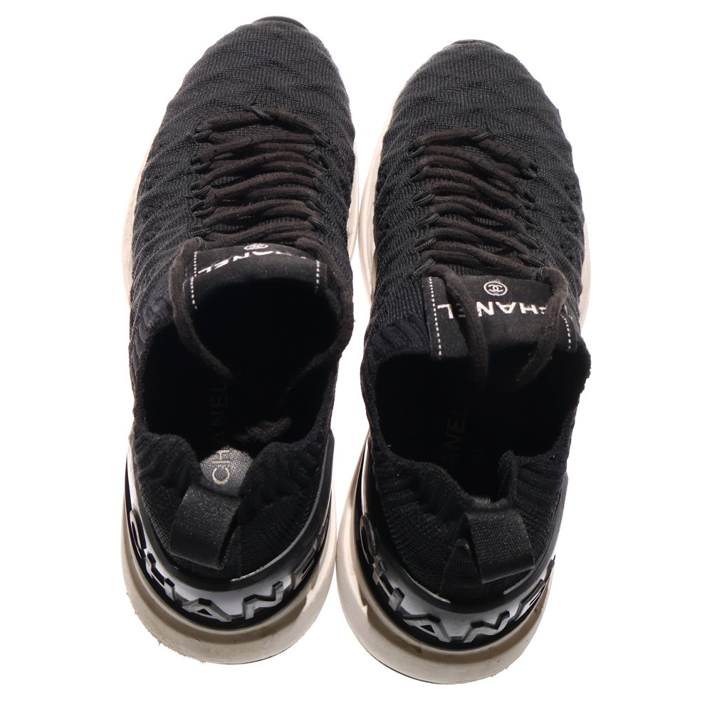 CHANEL(シャネル) ココマーク ニットファブリックローカットスニーカー ブラック/ホワイト 35 G35549