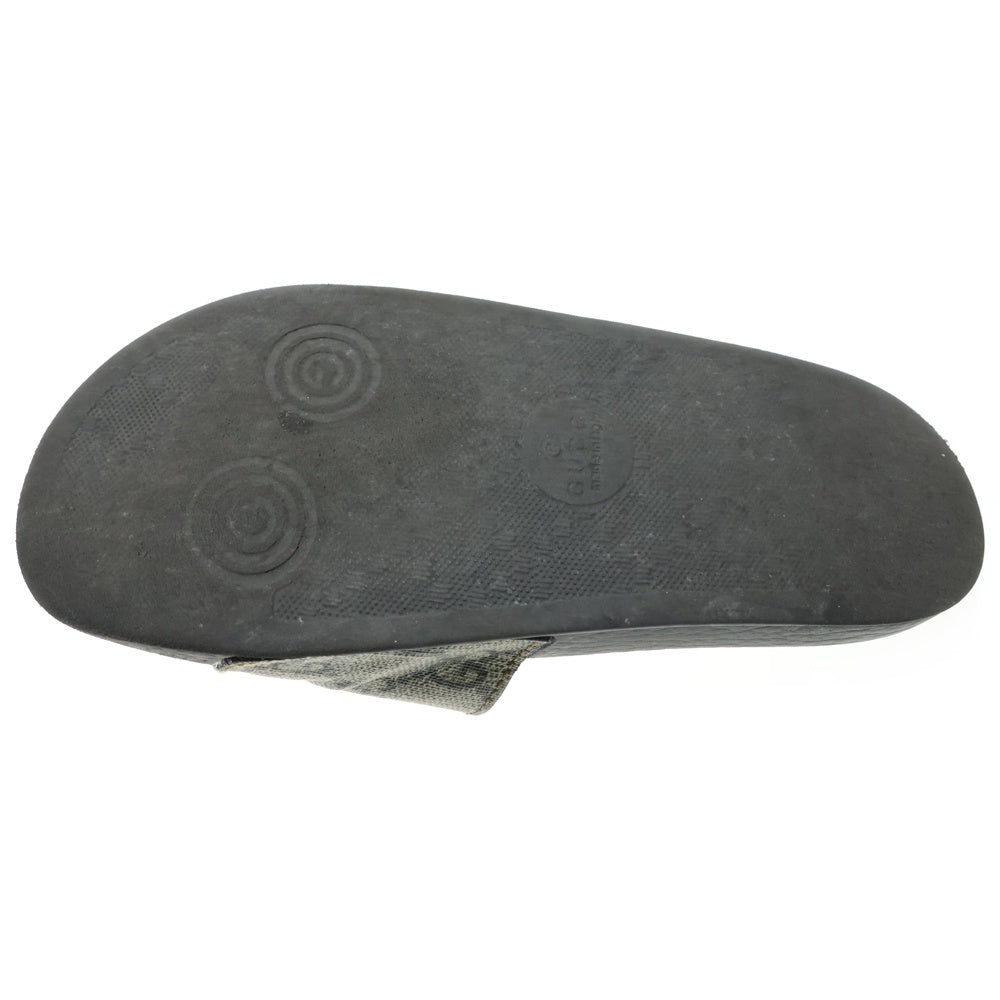 GUCCI(グッチ) GGスプリーム タイガー ウルフ プリント スライド フラットサンダル ベージュ/ブラック キッズ 508806