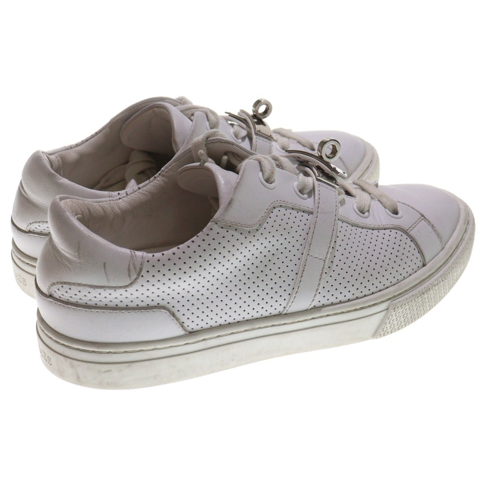 HERMES(エルメス) デイドリーム ケリー バックル レザー レースアップ ローカットシューズ スニーカー シルバー金具 ホワイト レディース