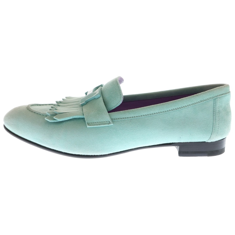 HERMES(エルメス) ロワイヤル Hロゴバックル スエードレザー モカシン ローカットシューズ ローファー ライトブルー レディース