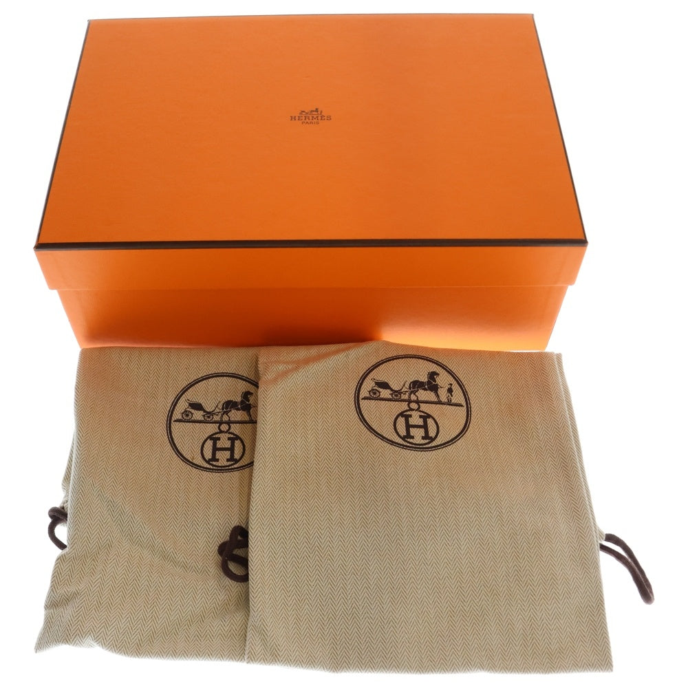 HERMES(エルメス) ロワイヤル Hロゴバックル スエードレザー モカシン ローカットシューズ ローファー ライトブルー レディース