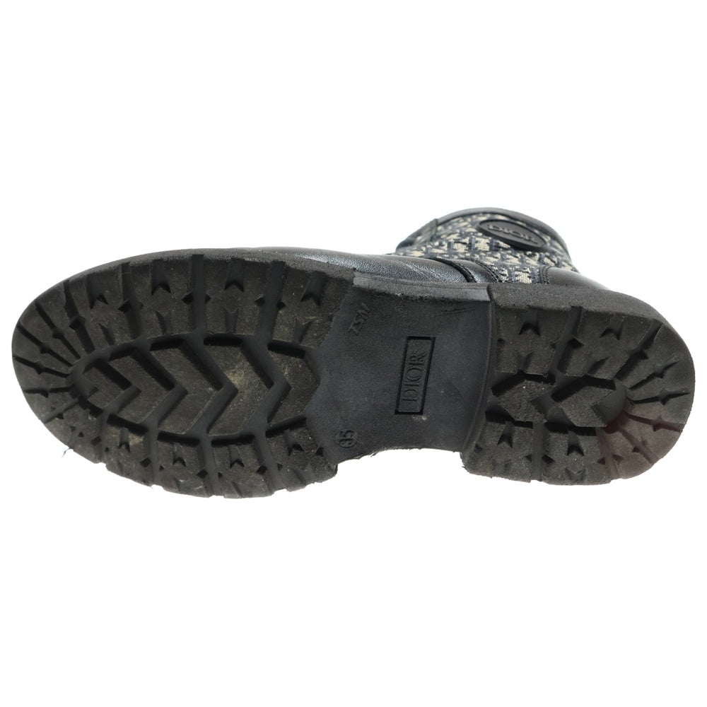 DIOR(ディオール) Explorer エクスプローラー ラバーワッペンロゴ オブリーク柄ジャガード キャンバス レザー レースアップ ショートブーツ シューズ レディース 2WBS21SHOD Y38I