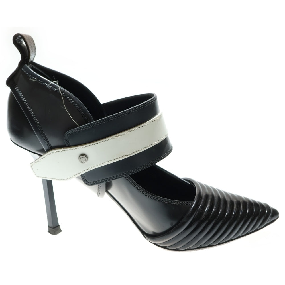 LOUIS VUITTON(ルイヴィトン) モノグラム ベルトデザイン レザー ポインテッドトゥ ヒール パンプス シューズ ブラック レディース