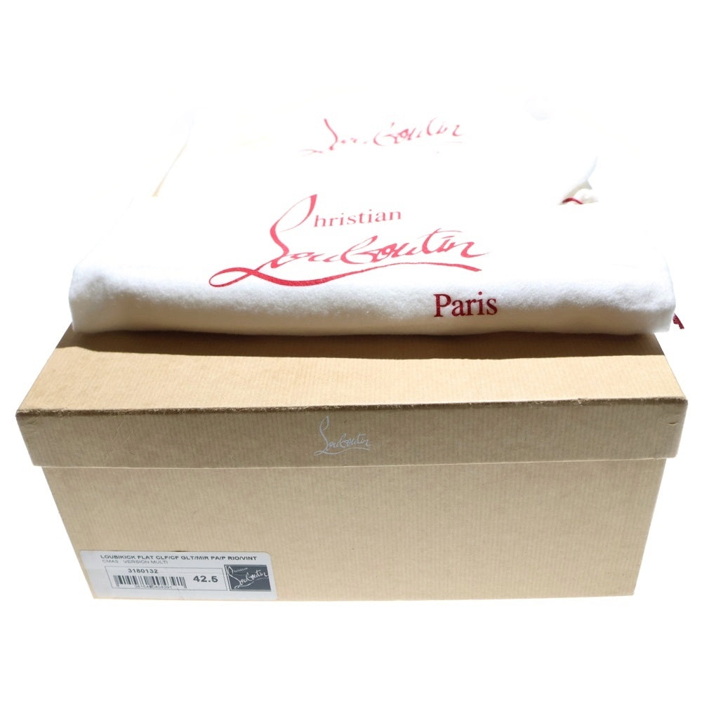 CHRISTIAN LOUBOUTIN(クリスチャンルブタン) 17AW ルビキック スパイクスタッズ パテント ハラコ スエード コンビレザー ラメグリッター レースアップ ハイカットスニーカー