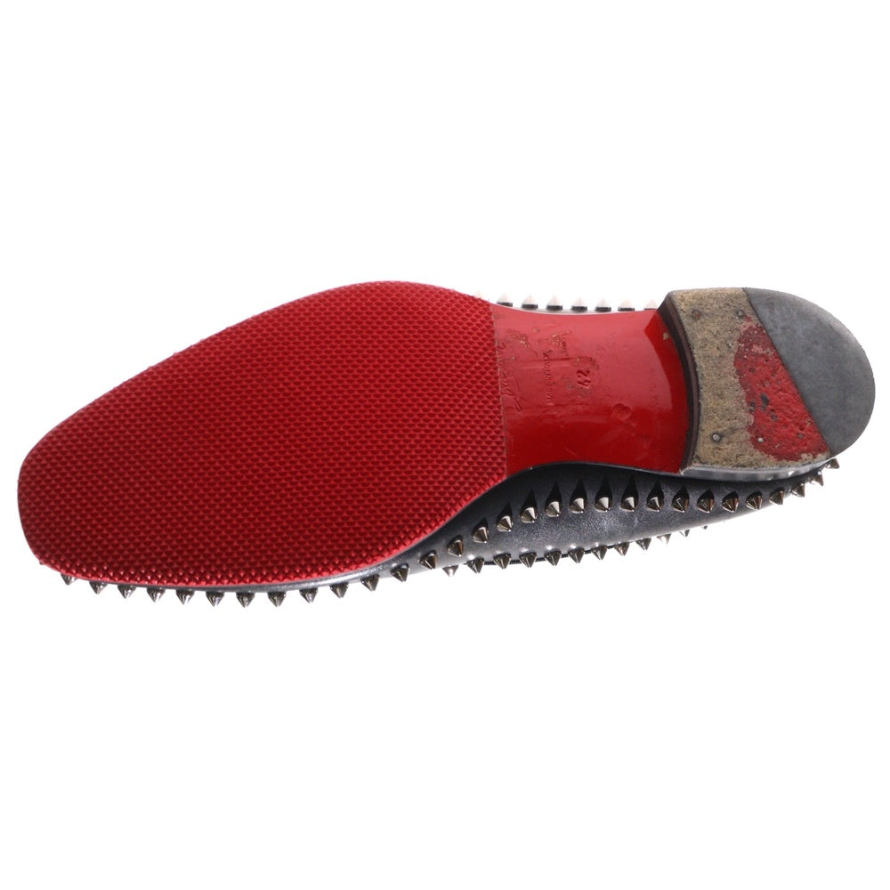 CHRISTIAN LOUBOUTIN(クリスチャンルブタン) スパイクスタッズ レザー フラット ローカットシューズ ブラック